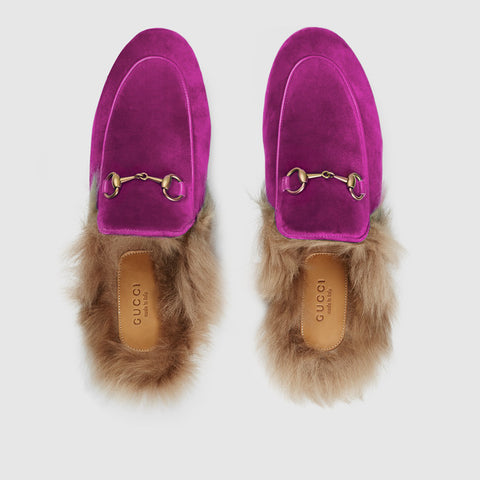 gucci princetown velvet slipper