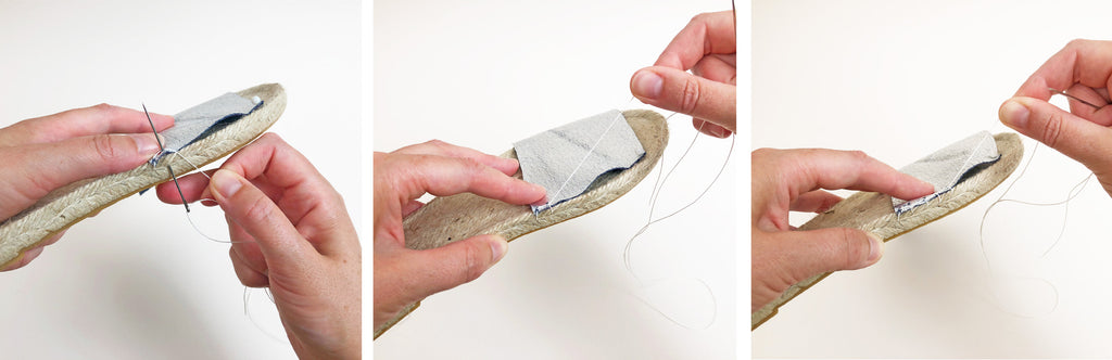 Stitching your espadrilles