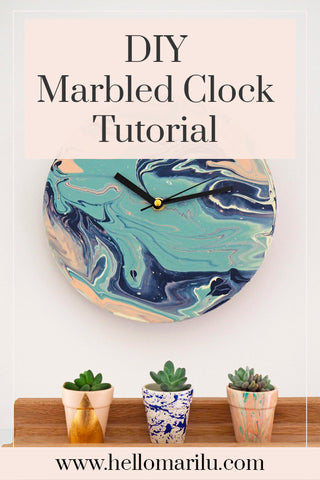 Add this DIY Marbled Clock Tutorial to Pinterest to try later