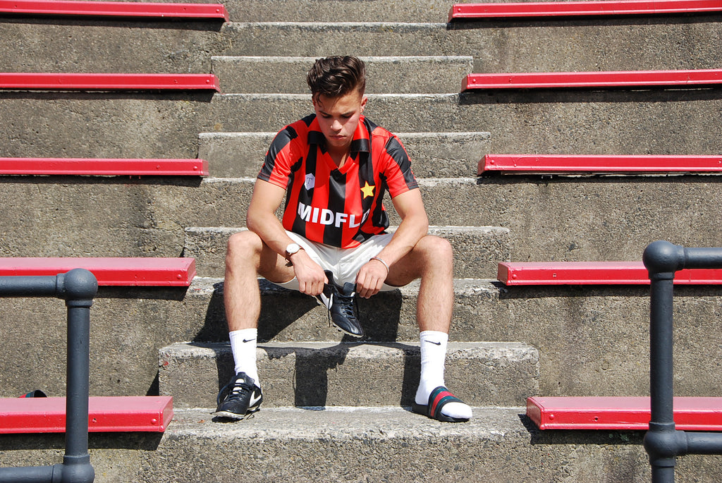 MIDFLD x Terrace Club AC Milan Inspired Jersey on Kicks to The Pitch