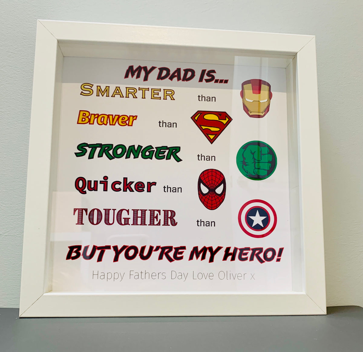 daddy superhero frame