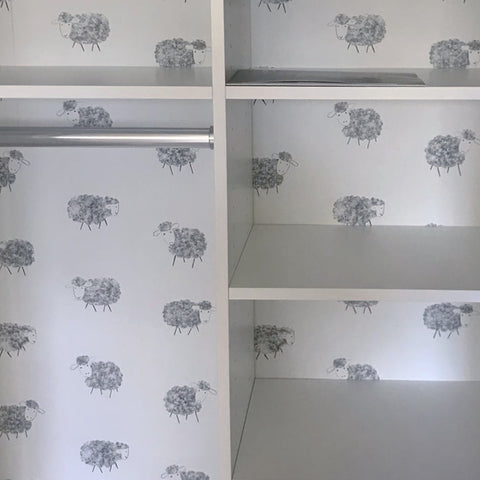 stil haven nursery room decor sheep wallpaper grey