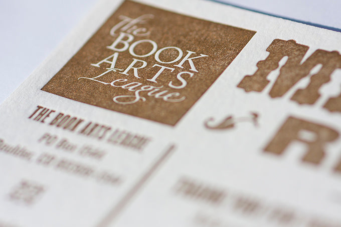 Book Arts League Letterpress Printed Membership Cards Printed By Dogs and Stars Letterpress Colorado