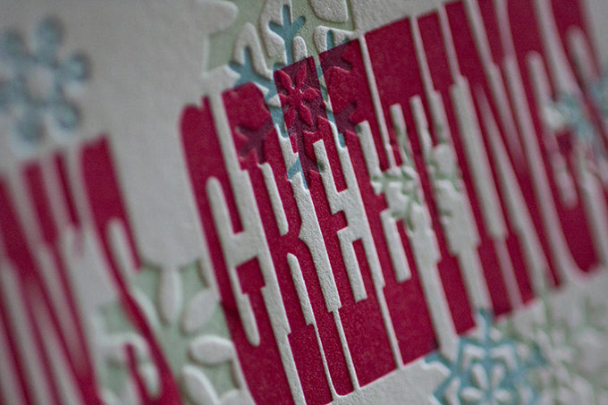 letterpress wood type card season's greetings