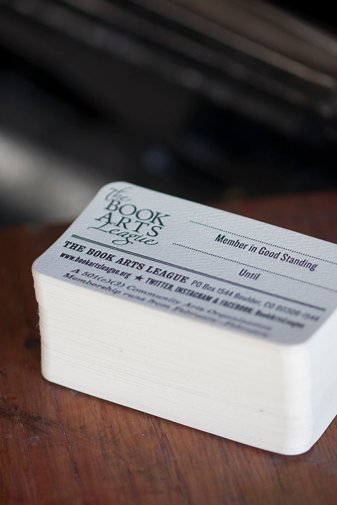 Letterpress Printed Business Cards Size Membership Cards
