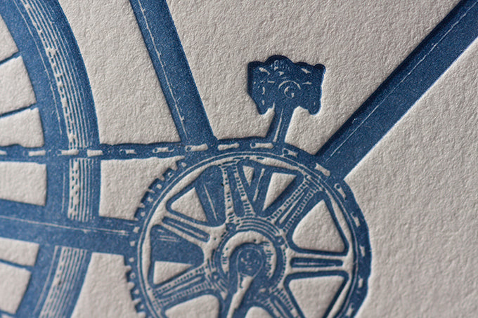Bike letterpress cards bicycle letterpress cycling letterpress card