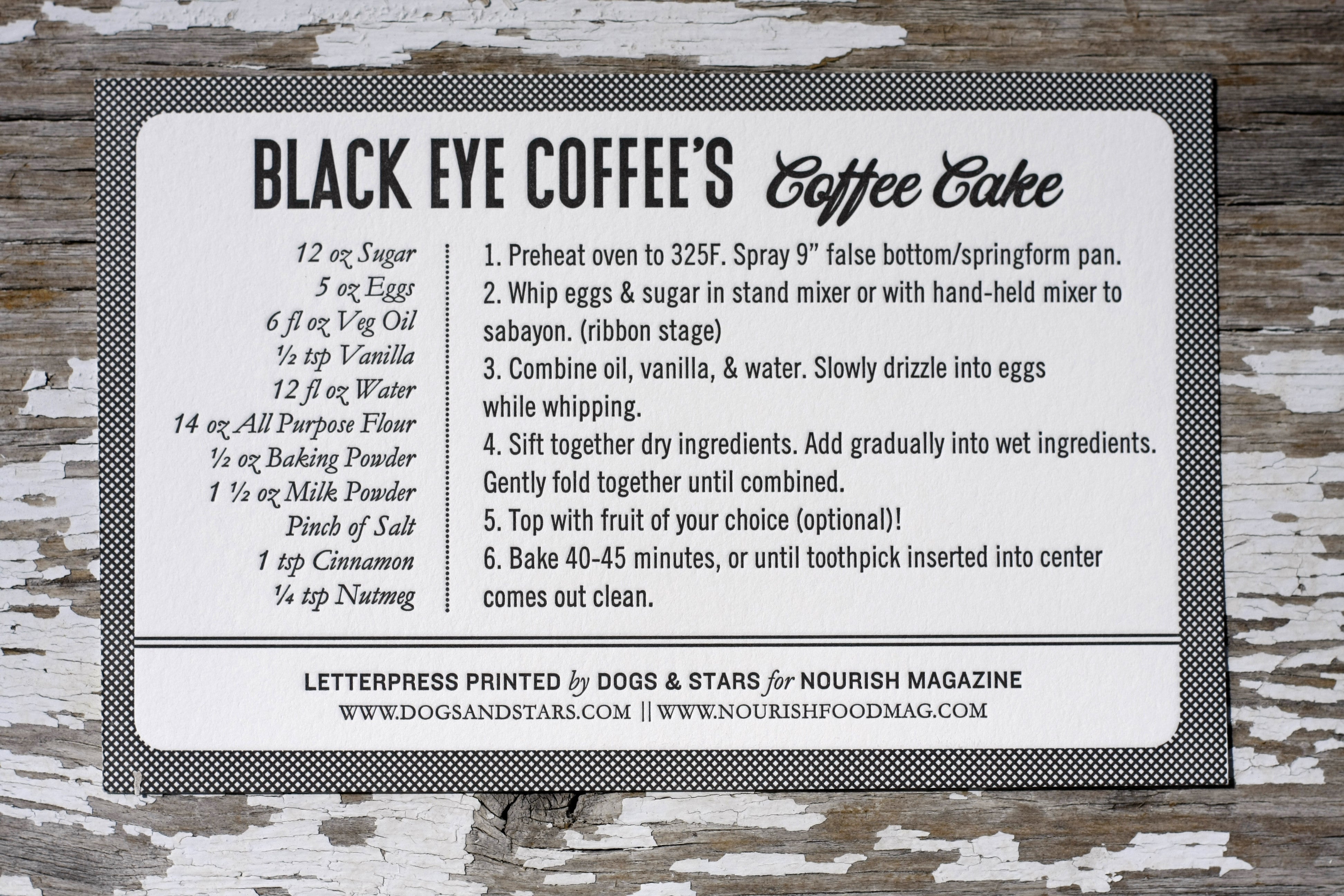 Letterpress Recipe Card Custom Letterpress Printing Coffee Boulder Denver