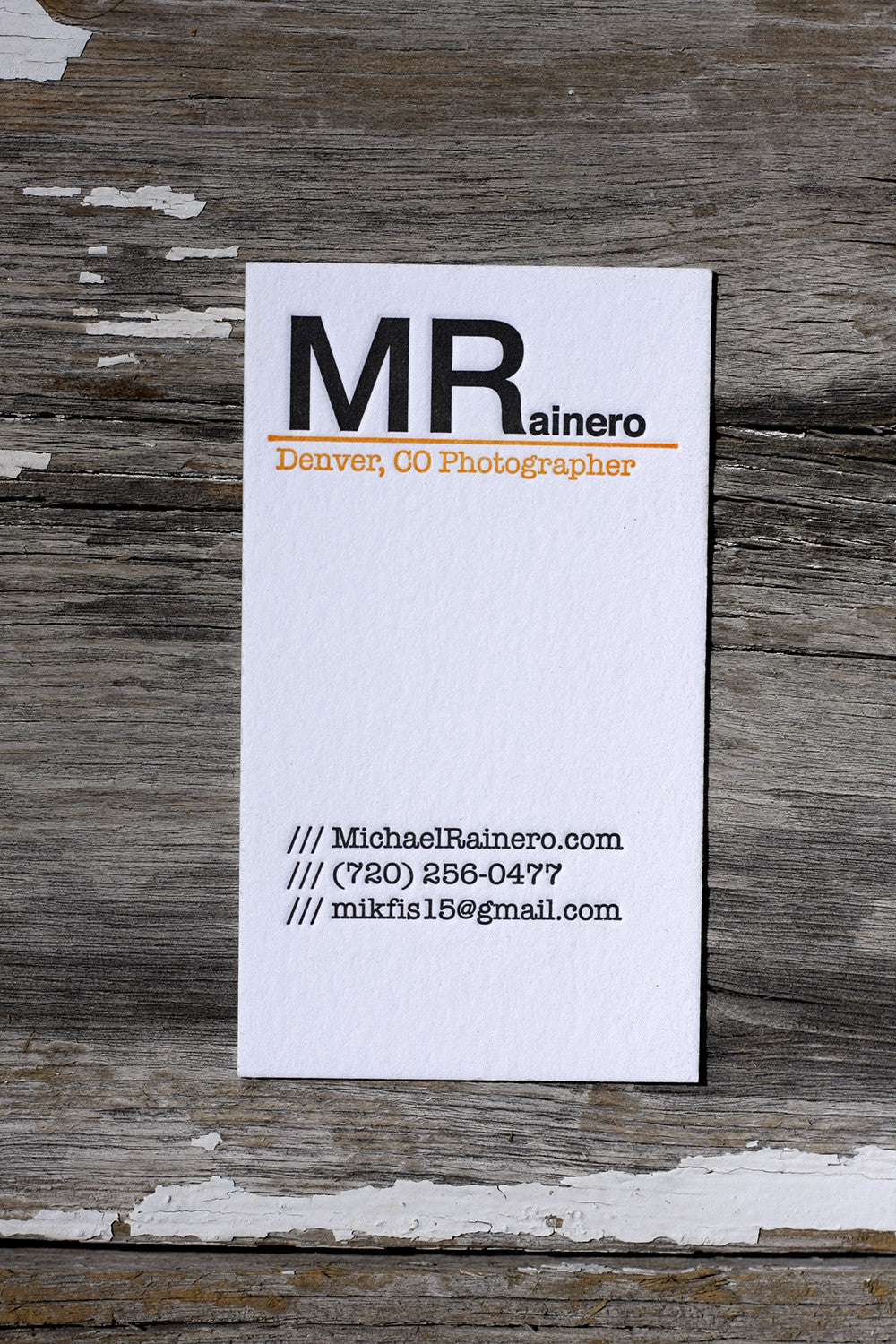 Letterpress Business Card Printing and Design Boulder Denver Colorado