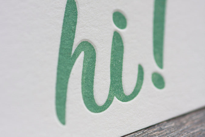 letterpress printed greeting card modern typography custom design and printing colorado