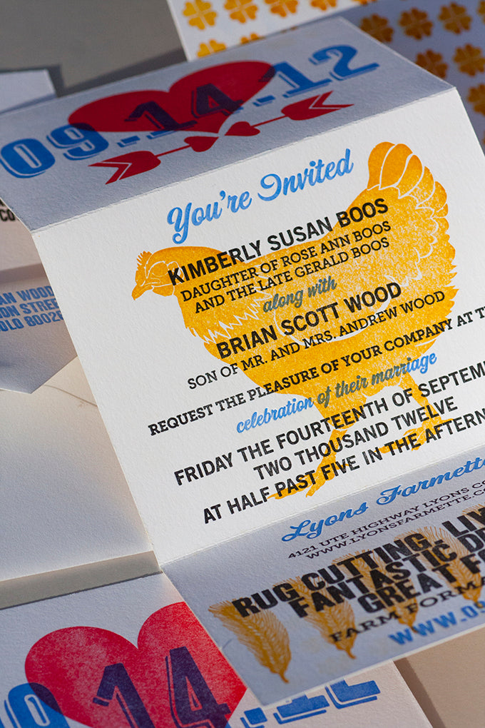 Letterpress Wedding Invitations Boulder Denver Lafayette Colorado Handmade letterpress invites