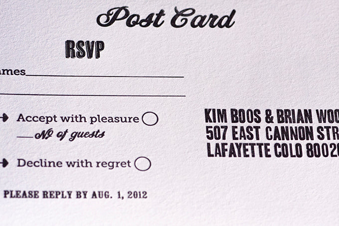 Letterpress Wedding Invitations Boulder Denver Lafayette Colorado Handmade letterpress invites
