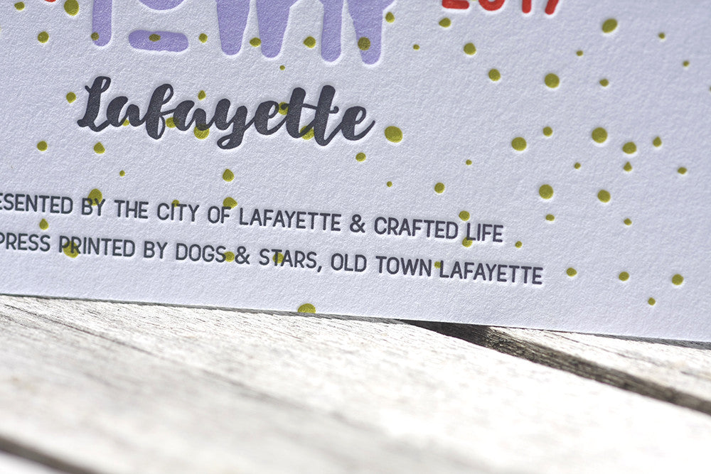 Art Night Out Letterpress Poster Custom Printing Old Town Lafayette