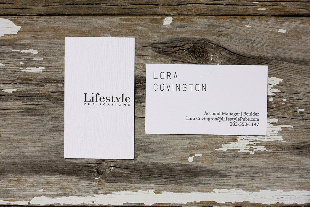 Letterpress business cards Boulder Lifestyle Denver Custom Printing Colorado