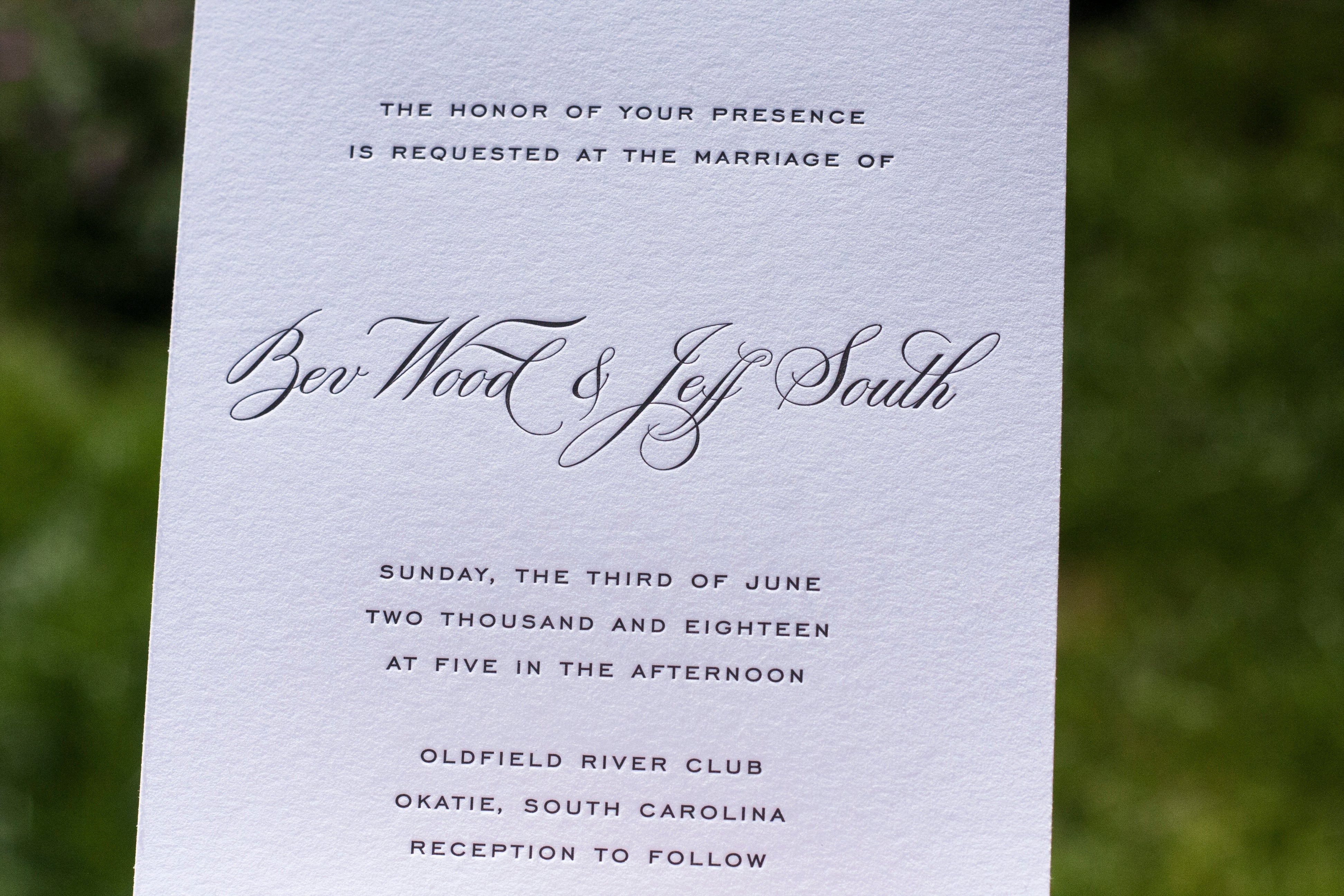 Letterpress wedding invitations southern elegance custom printing colorado boulder denver