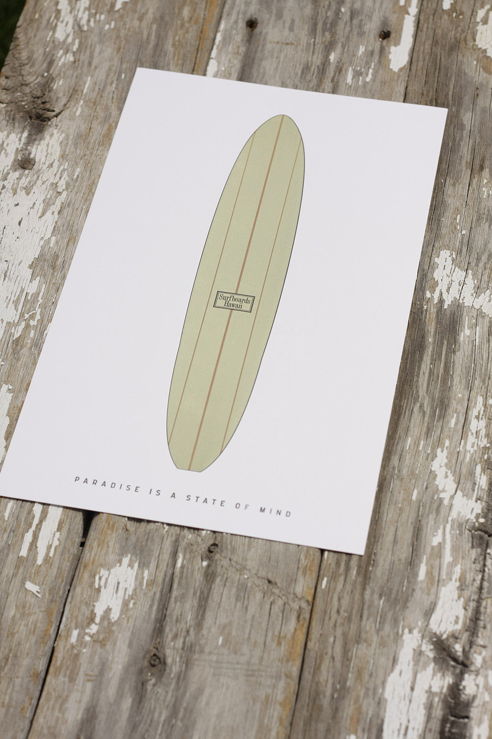 Letterpress Surfboard Printed by Dogs & Stars Boulder Denver Colorado