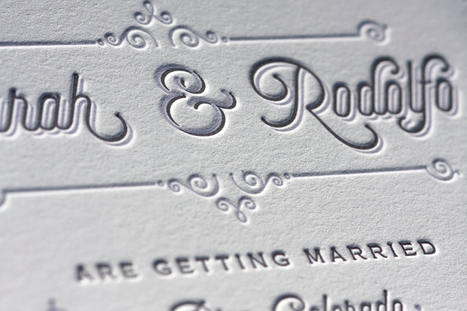 Letterpress wedding invitations Pine Colorado Denver Boulder Lafayette custom letterpress printing