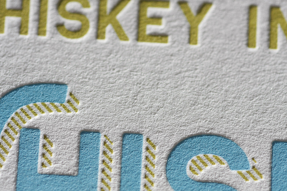 Letterpress whiskey Felice Brother APA Wayzgoose Print APA 909 Boulder Denver Colorado Letterpress Printing