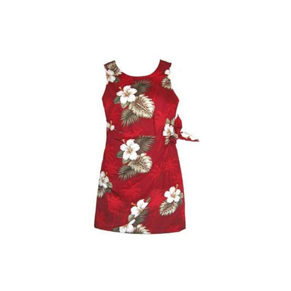 red short floral dress