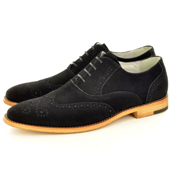 black suede brogue shoes