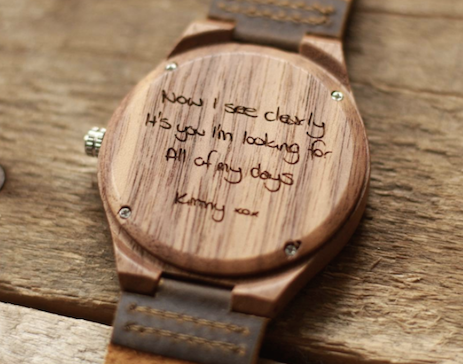 Hand Written Engraving Wood Watch