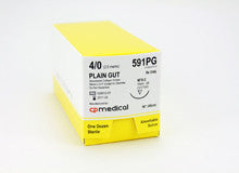 591PG Plain Gut Sutures - Twisted Plain, NFS-2, 4/0, 18"