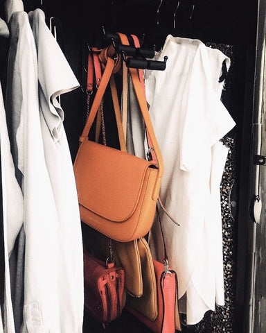 handbag storage hanger organised closet