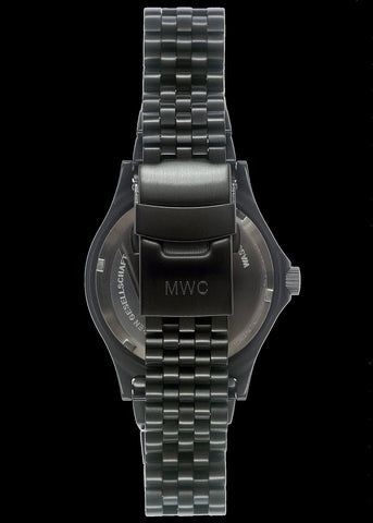 Last Few to Clear: MWC G10 300m / 1000ft Water resistant Black PVD Steel Military Watch with Sapphire Crystal on Bracelet