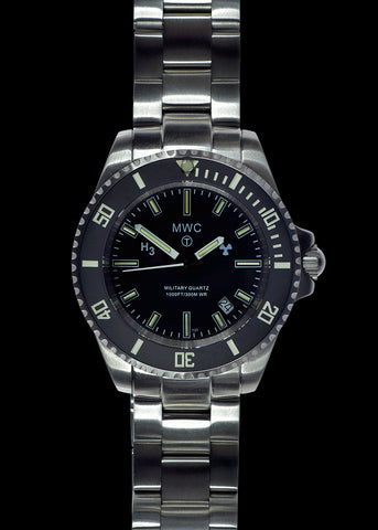 MWC 300m Military Quartz Divers Watch with Tritium GTLS and Sapphire Crystal on Matching Bracelet