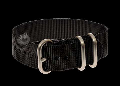 20mm Black Zulu Pattern Military Watch Strap