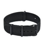 20mm Elasticated Black NATO Military Watch Strap with PVD Buckles