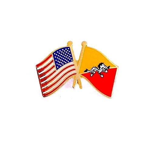 USA and WEST VIRGINIA Crossed Friendship Flag Lapel Pin **MADE IN USA**