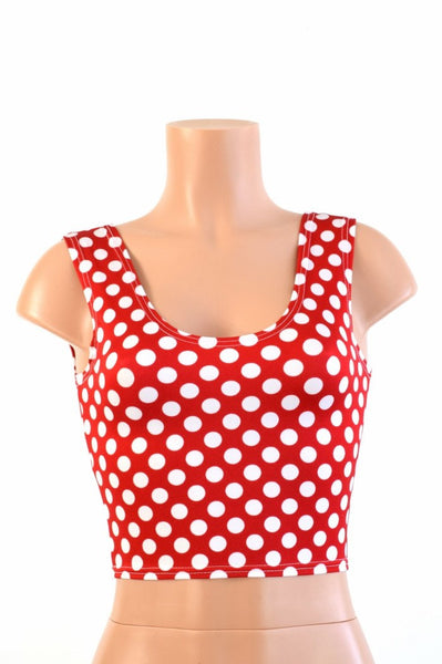 red polka dot tank top