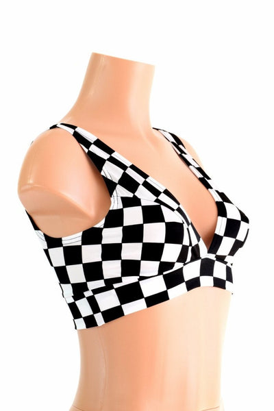 black and white checkered bralette