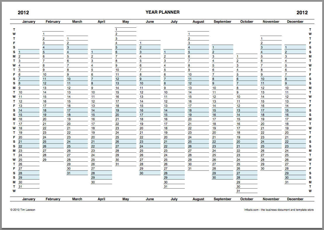 Year Planner Template 2023 Excel Printable File Infozio 9320