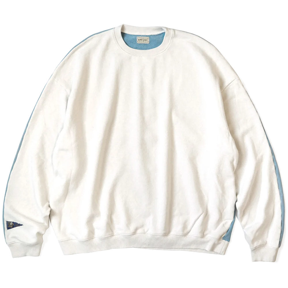 Fleece Knit 2Tones Remake Big Sweater (Bone) 'Ecru / Sax' – Alumni