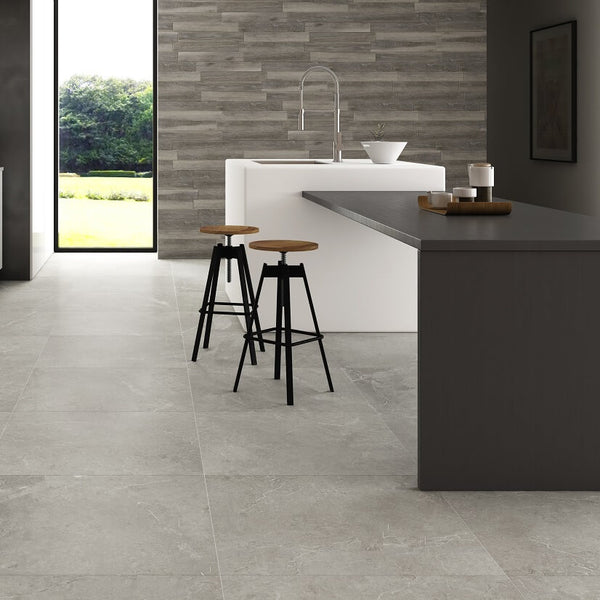 Large Grey Rectified Kitchen Tiles Marble Effect Finish Tile Devil
