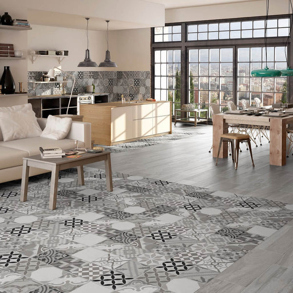 Vintage Style Floor Tiles Presenting The Stunning Moments Gris