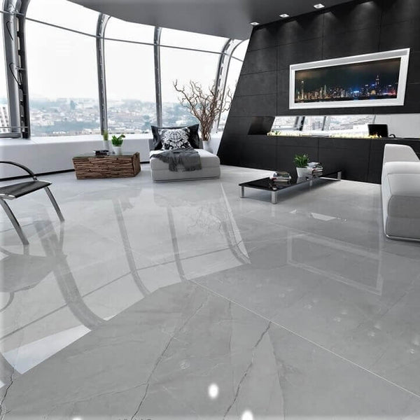 Extra Large Rectified Porcelain Floor Tiles High Gloss Finish