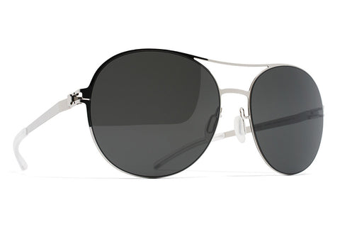 MYKITA Sunglasses | Adelheid in Shiny Silver with Dark Grey Lenses