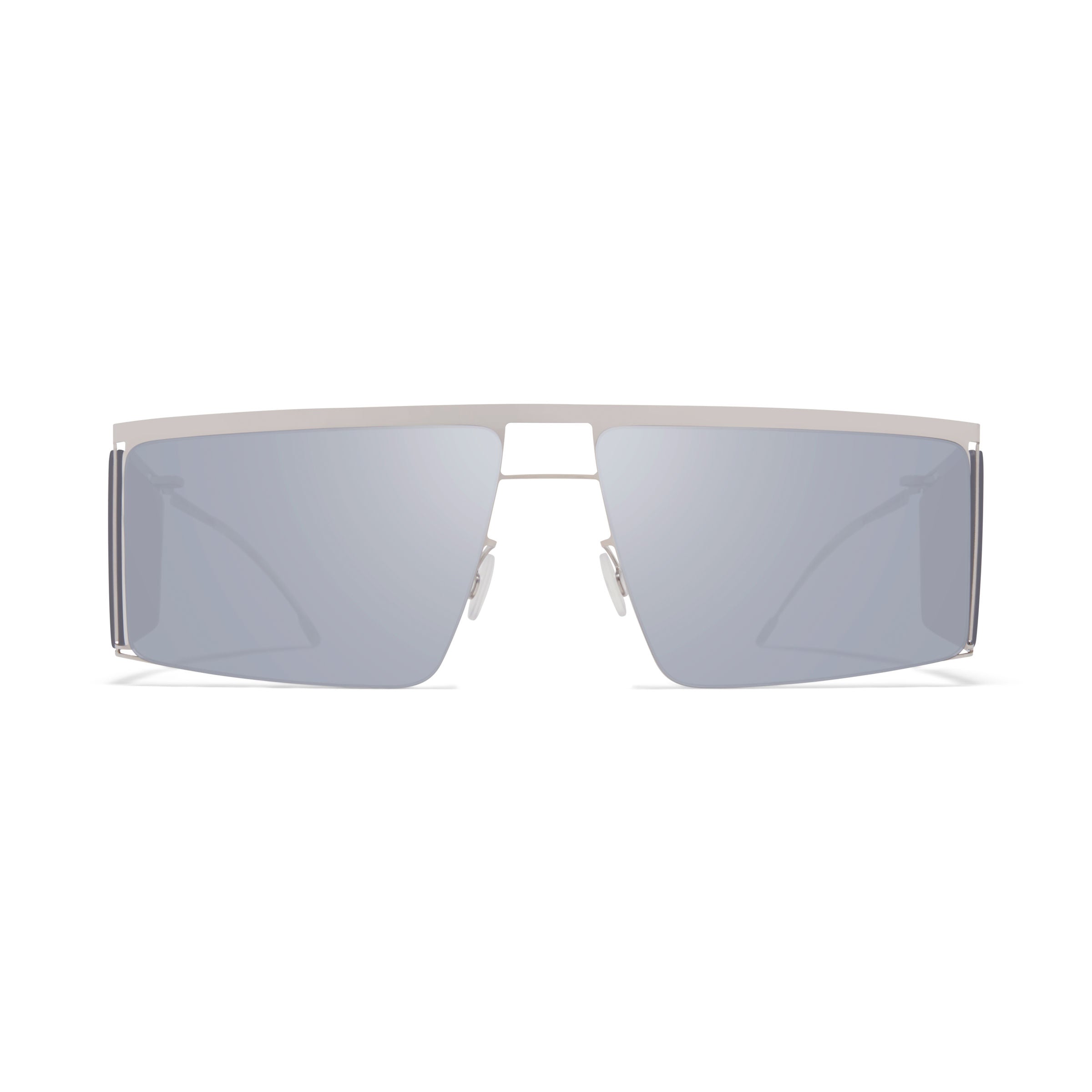MYKITA x Helmut Lang // HL001 in Shiny Silver/Soft Grey Sides with Silver Flash Lenses