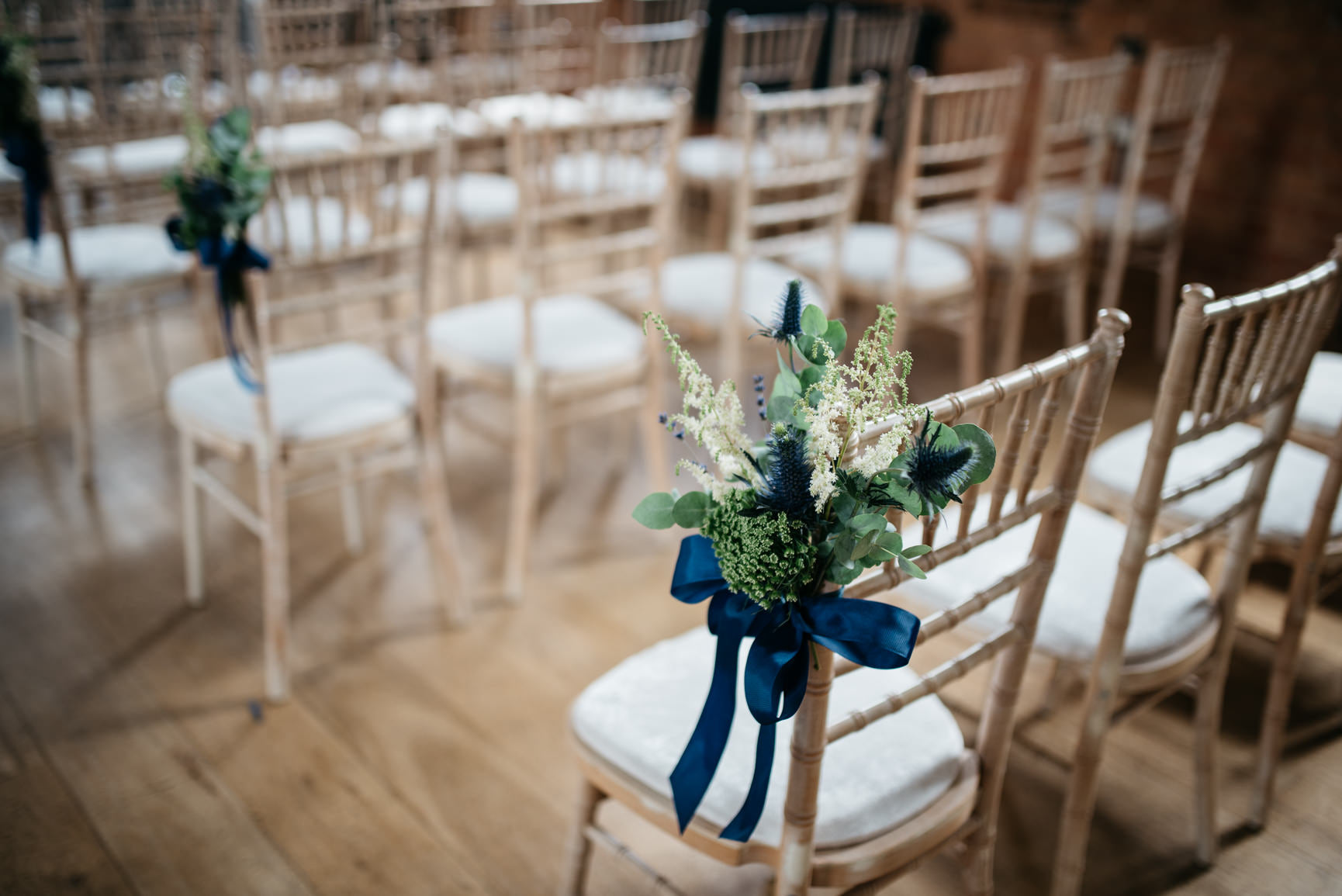 Wedding Chair Aisle Decorations with foliage 