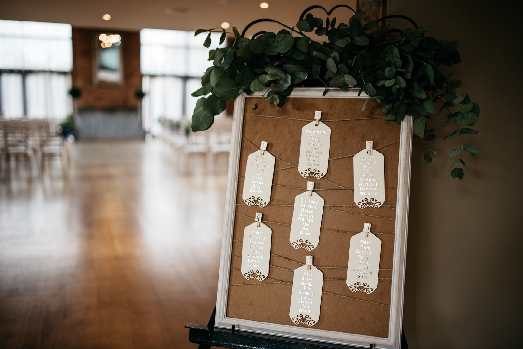 Foliage Seating Plan decoration Wedding at the Carriage Hall