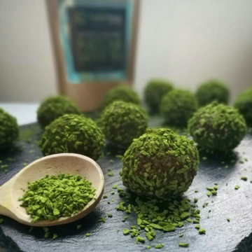 Taiki Tea matcha tea and hazelnut balls