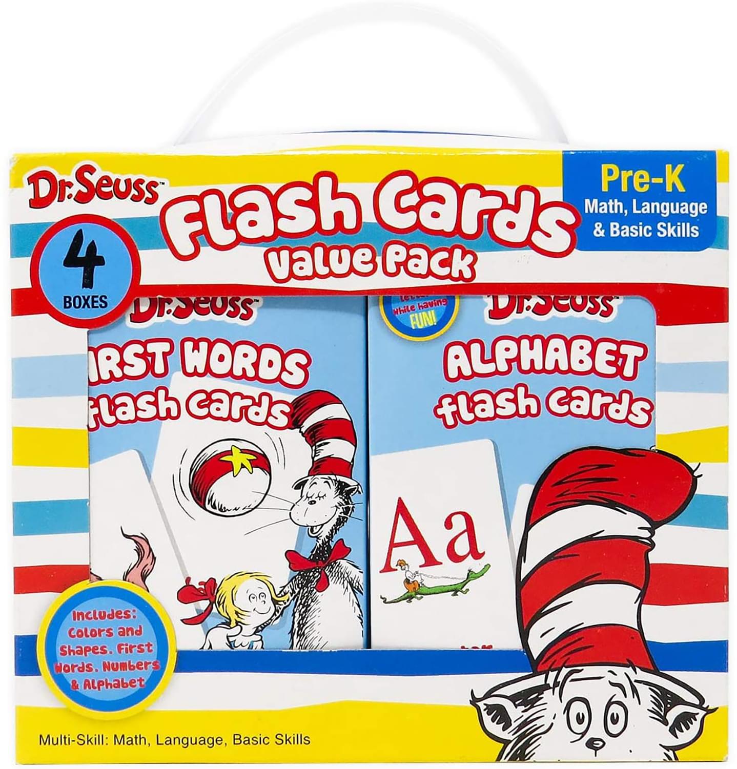 Playskool 4 in 1 Math Flash Cards Toddler Child First Words Shapes Colors Learn for sale online 