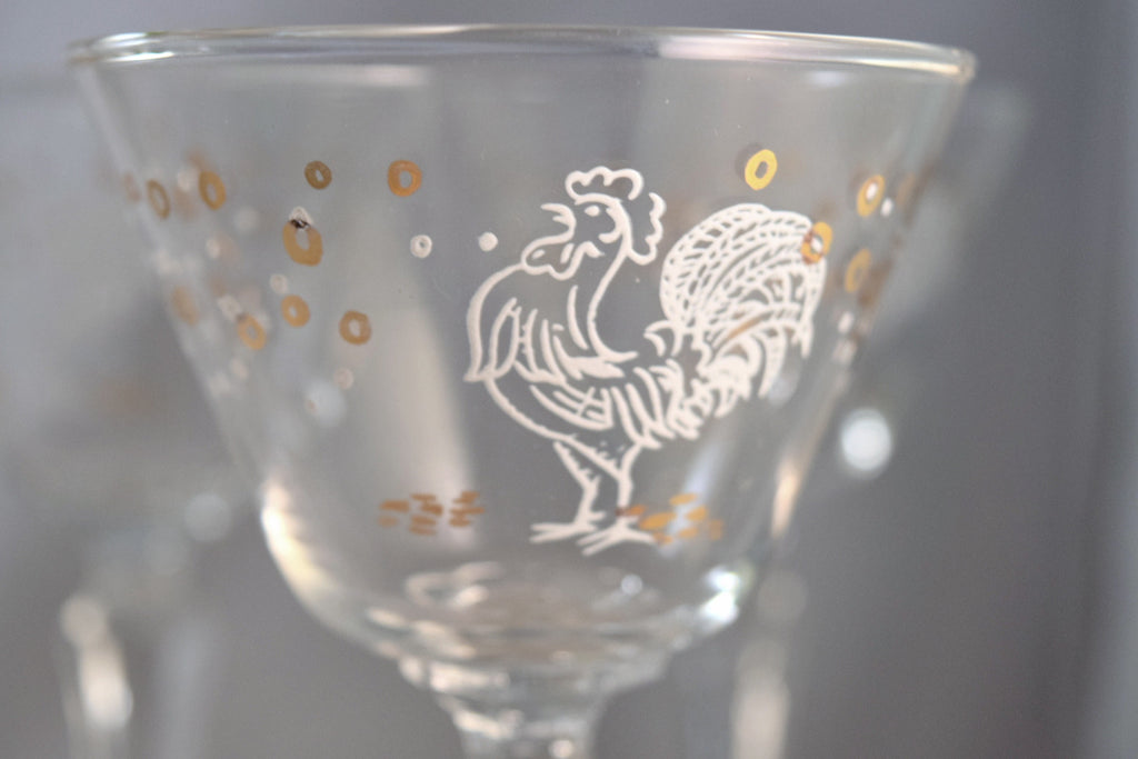 Vintage Barware-Libbey-Chanticleer-Rooster-7 pc. Cocktail Set-1956 - Retro Reclaimations - 1