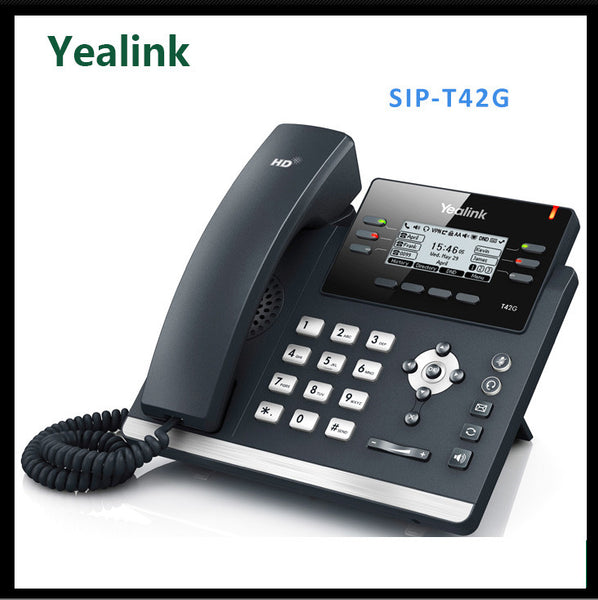 Yealink SIP-T42G HD Voice/Speaker 3-Line VoIP Phone PoE Ready – Exotic Ideas