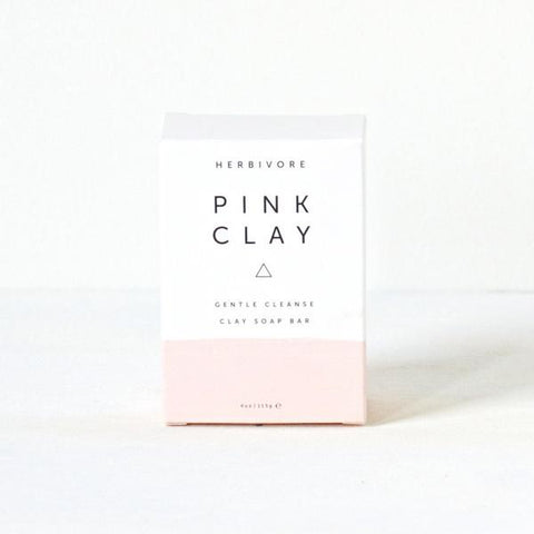 pink clay soap from herbivore botanicals, for sale at the gathershop amsterdam