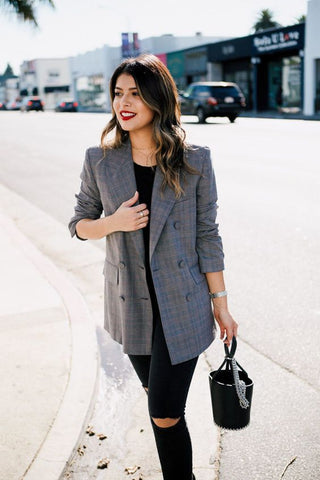 How To Style Your Plaid Blazer | Boom Boom Jeans