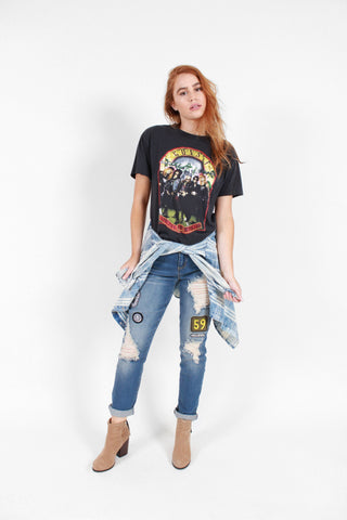 Boom Boom Jeans Patched Boyfriend Jeans