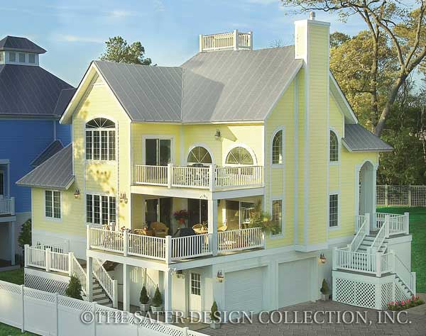 Aruba Bay Beach House Rear Elevation-Plan #6840